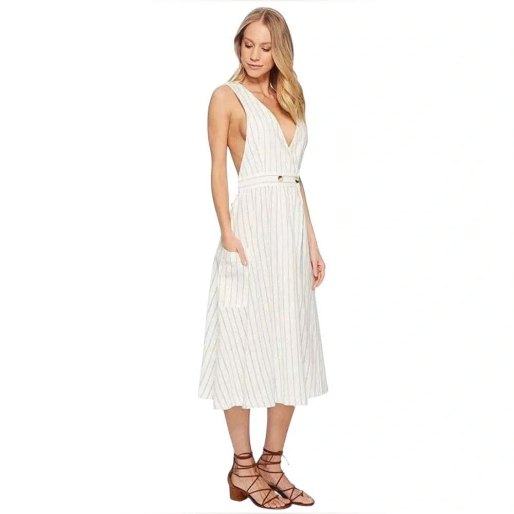 NWT- Free People Diana sleeveless striped midi shift Cotton Dress. Size medium - Picture 2 of 11
